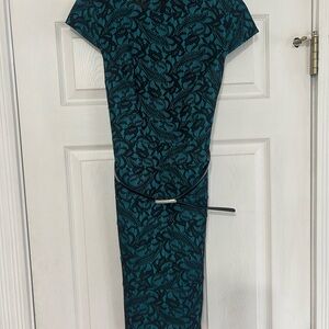 Alyx Teal and Black Lace Dress